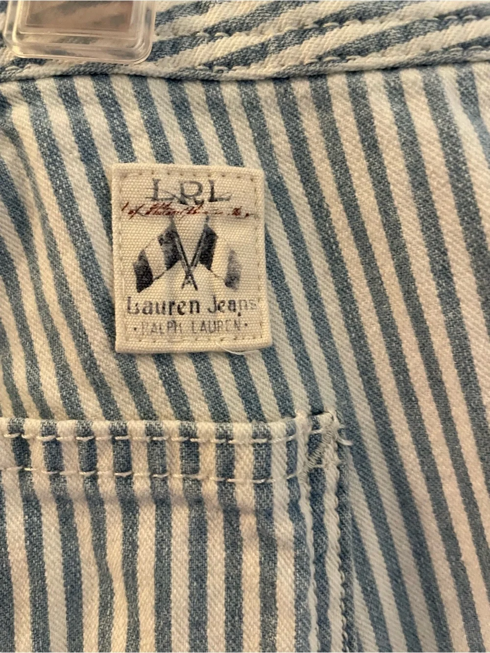 Ralph Lauren Navy and White Striped Cotton Shorts